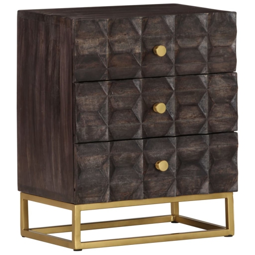 vidaXL Bed Cabinet Black 40x30x50 cm Solid Mango Wood