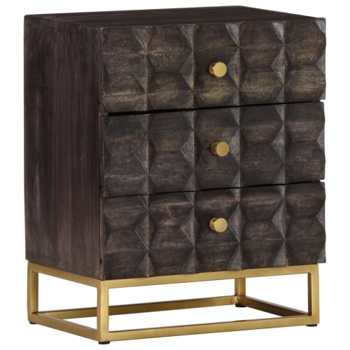 vidaXL Bed Cabinet Black 40x30x50 cm Solid Mango Wood