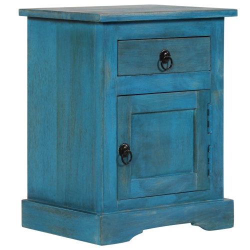 VIDAXL  Bedside Table Solid Mango Wood 40X30X50 Cm Blue