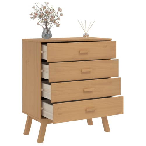 vidaXL Drawer Cabinet OLDEN Brown Solid Wood Pine