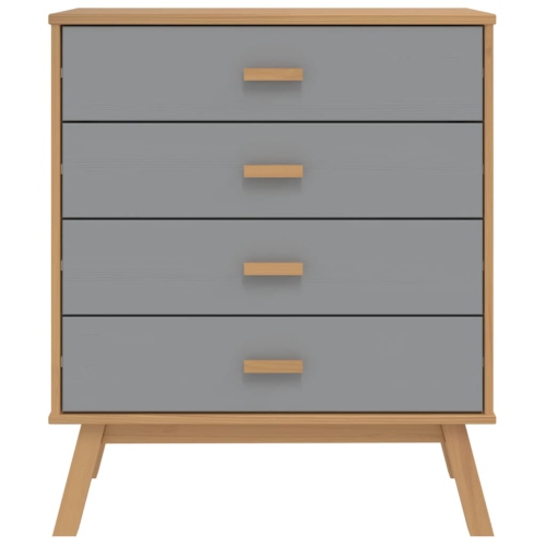 vidaXL Drawer Cabinet OLDEN Grey and Brown Solid Wood Pine