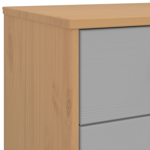 vidaXL Drawer Cabinet OLDEN Grey and Brown Solid Wood Pine