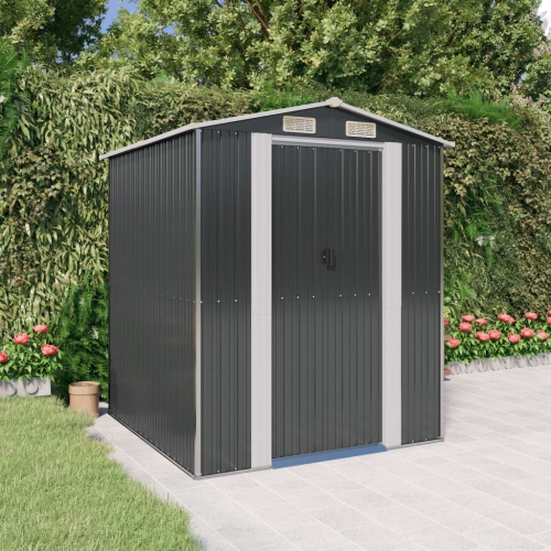 vidaXL Garden Shed Anthracite 192x191x223 cm Galvanised Steel