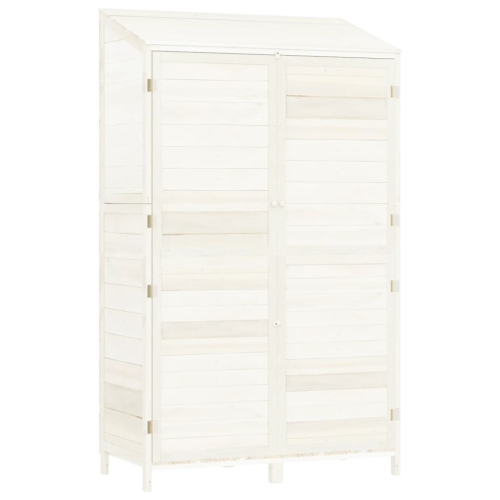 VIDAXL  Garden Shed 102X52X174.5 Cm Solid Wood Fir In White