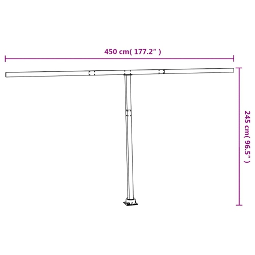 vidaXL Awning Post Set White 450x245 cm Iron