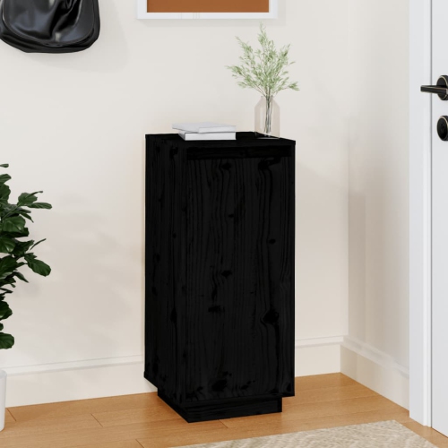 vidaXL Shoe Cabinet Black 35x35x80 cm Solid Wood Pine