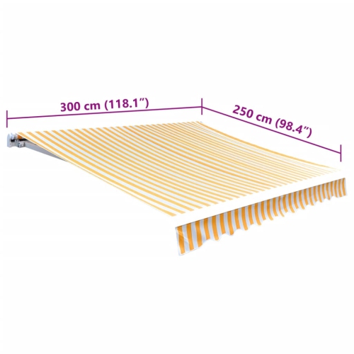vidaXL Awning Top Sunshade Canvas Sunflower Yellow & White 3x2.5m