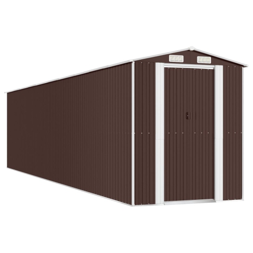 VIDAXL  Garden Shed 192X855X223 Cm Galvanised Steel In Dark Brown