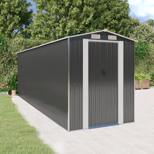 vidaXL Garden Shed Anthracite 192x606x223 cm Galvanised Steel