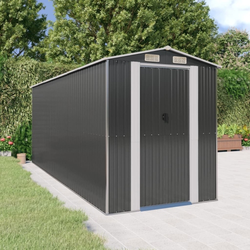 vidaXL Garden Shed Anthracite 192x523x223 cm Galvanised Steel
