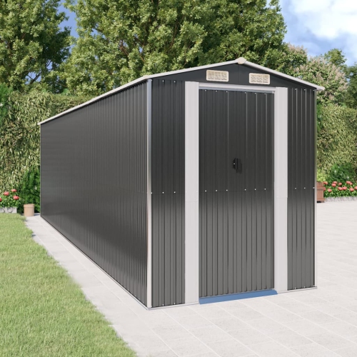 vidaXL Garden Shed Anthracite 192x689x223 cm Galvanised Steel