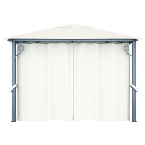 vidaXL Gazebo with Curtain 300x300 cm Cream Aluminium