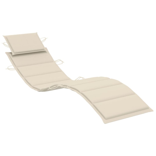 vidaXL Garden Sun Lounger with Cushion Solid Acacia Wood