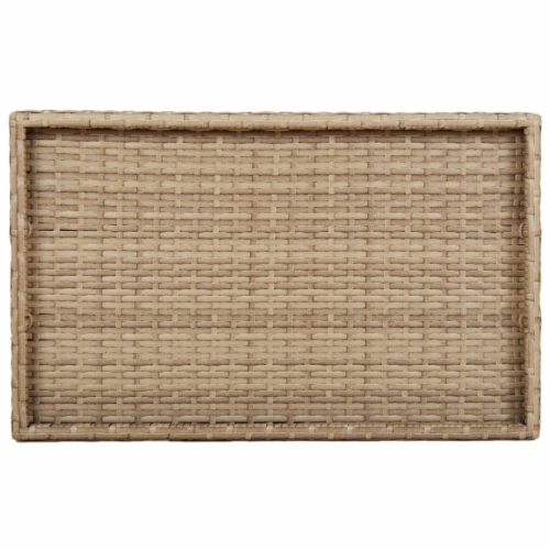 vidaXL Folding Tray Table Beige 65x40x75 cm Poly Rattan