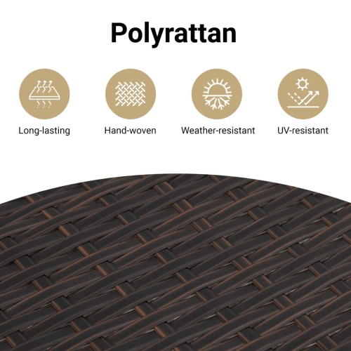 vidaXL Folding Tray Table Brown 65x40x75 cm Poly Rattan