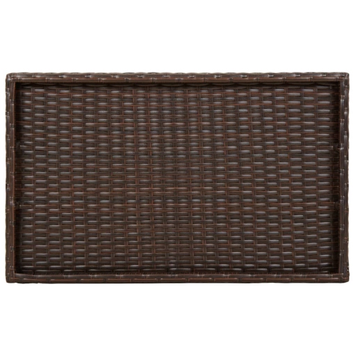 vidaXL Folding Tray Table Brown 65x40x75 cm Poly Rattan
