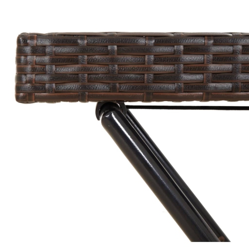 vidaXL Folding Tray Table Brown 65x40x75 cm Poly Rattan