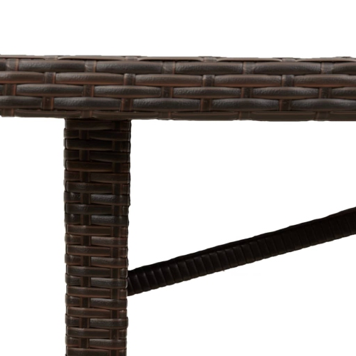 vidaXL Garden Table with Glass Top Brown 190x80x74 cm Poly Rattan