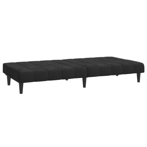 vidaXL 2-Seater Sofa Bed Black Velvet