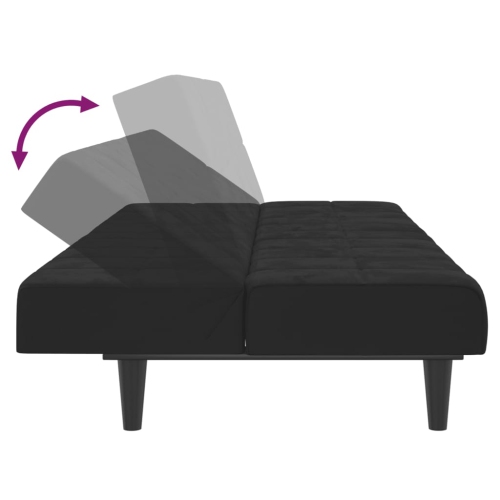 vidaXL 2-Seater Sofa Bed Black Velvet