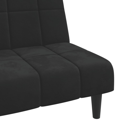 vidaXL 2-Seater Sofa Bed Black Velvet