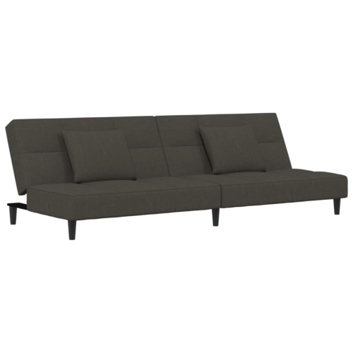 vidaXL 2 Seater Sofa Bed with Two Pillows Dark Grey Velvet