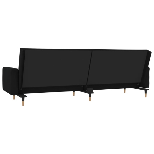 vidaXL 2-Seater Sofa Bed with Two Pillows Black Velvet