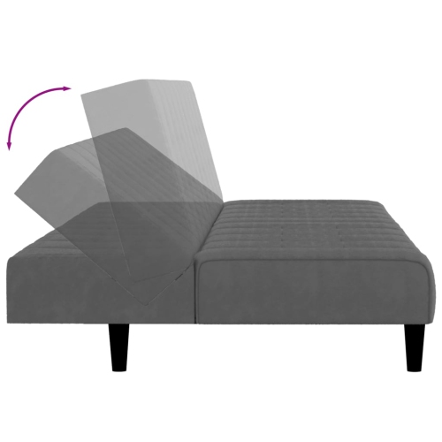 vidaXL 2-Seater Sofa Bed Dark Grey Velvet