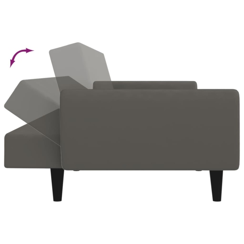 vidaXL 2-Seater Sofa Bed Dark Grey Velvet