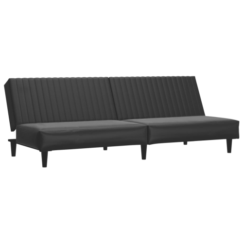 VIDAXL  2-Seater Sofa Bed Black Faux Leather