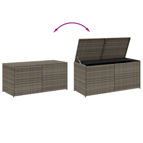 vidaXL Garden Storage Box Grey 283L Poly Rattan