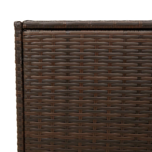 vidaXL Garden Storage Box with Wheels Brown 283L Poly Rattan