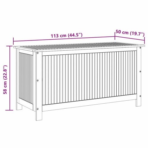 vidaXL Outdoor Storage Box, Deck Box with Lid, 44.5x19.7x22.8 Inches, Solid Acacia Wood