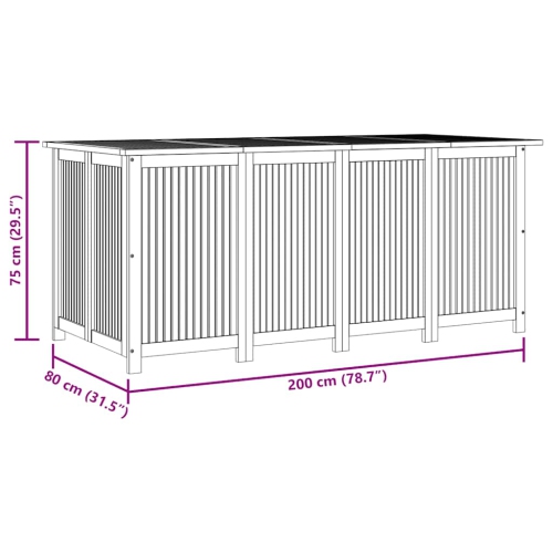 vidaXL Garden Storage Box 200x80x75 cm Solid Wood Acacia