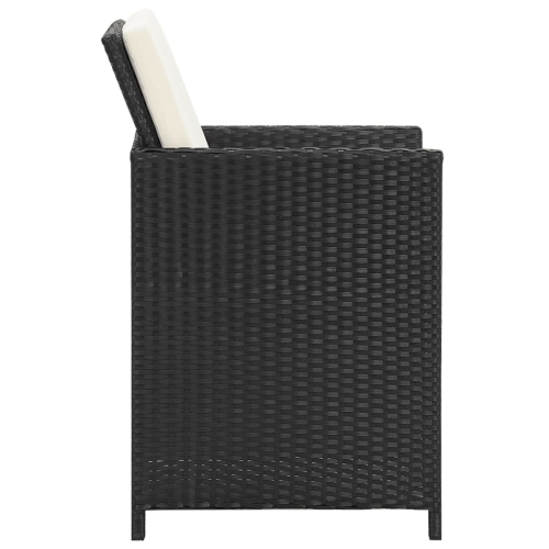 vidaXL Garden Chairs 4 pcs Poly Rattan Black