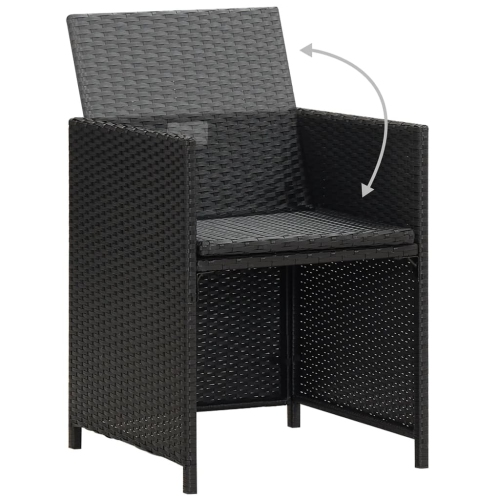 vidaXL Garden Chairs 4 pcs Poly Rattan Black