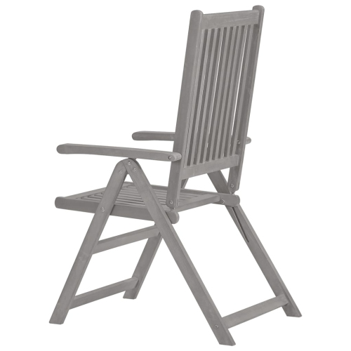 Chaises inclinables avec coussins de jardin VidaXL 8 pièces en bois d'acacia gris