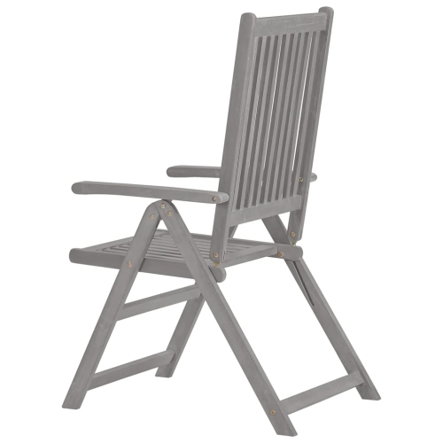 Chaises inclinables avec coussins de jardin VidaXL 8 pièces en bois d'acacia gris