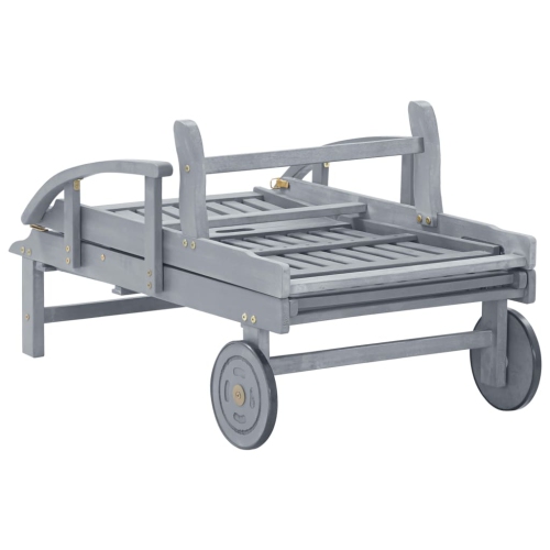 vidaXL Garden Sun Lounger with Cushion Solid Acacia Wood