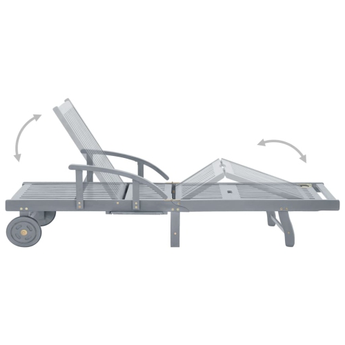 vidaXL Garden Sun Lounger with Cushion Solid Acacia Wood
