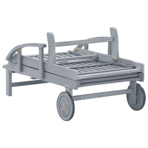 vidaXL Garden Sun Lounger with Cushion Solid Acacia Wood