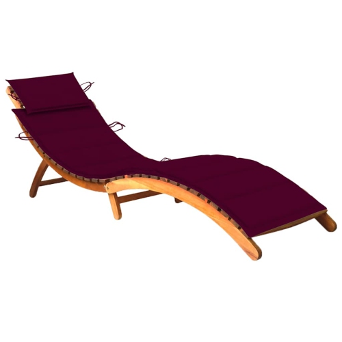 vidaXL Garden Sun Lounger with Cushion Solid Acacia Wood