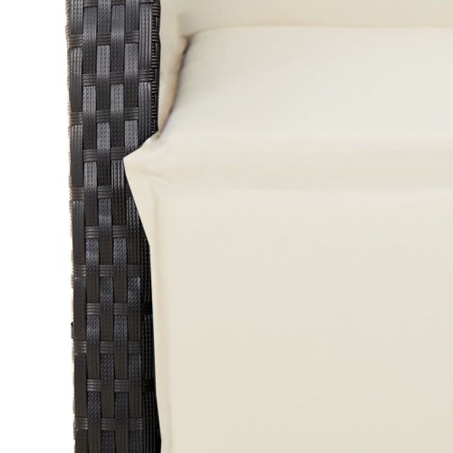 vidaXL Reclining Garden Chair with Footrest Black Poly Rattan