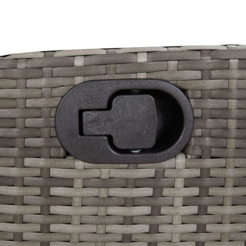 vidaXL Reclining Garden Chairs 2 pcs with Cushions Grey Poly Rattan