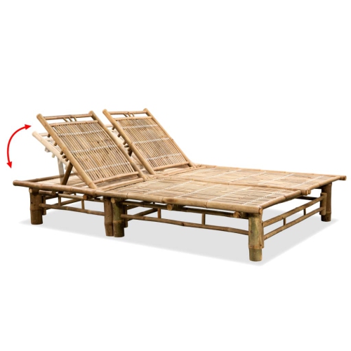 vidaXL 2-Person Sun Lounger Bamboo