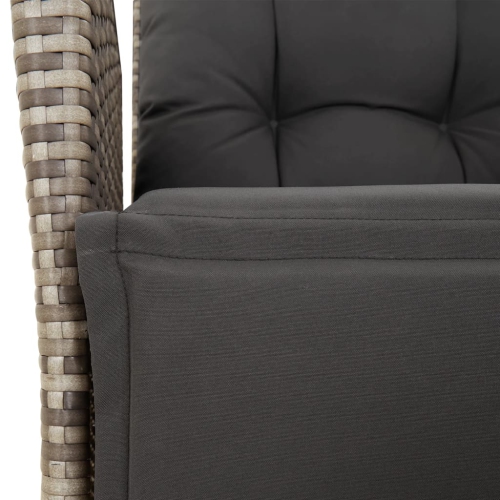 vidaXL Reclining Garden Chair with Footrest Grey Poly Rattan