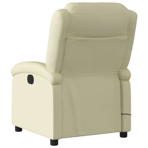 Fauteuil de massage inclinable électrique en cuir véritable crème de vidaXL