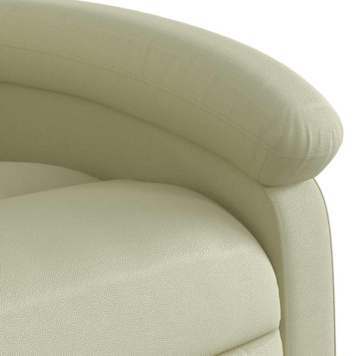 Fauteuil de massage inclinable électrique en cuir véritable crème de vidaXL