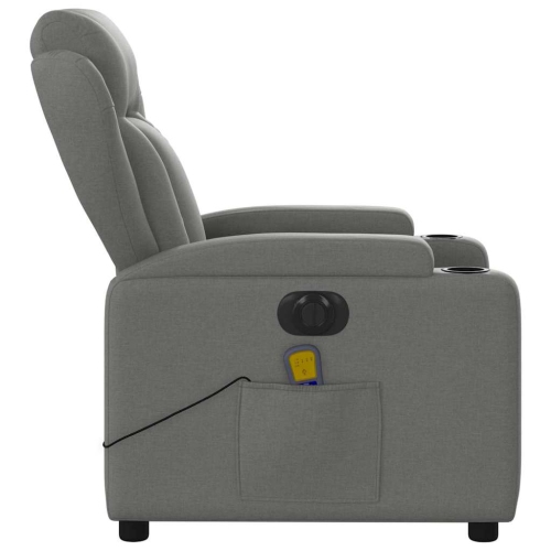 Fauteuil de massage inclinable électrique en tissu gris foncé vidaXL