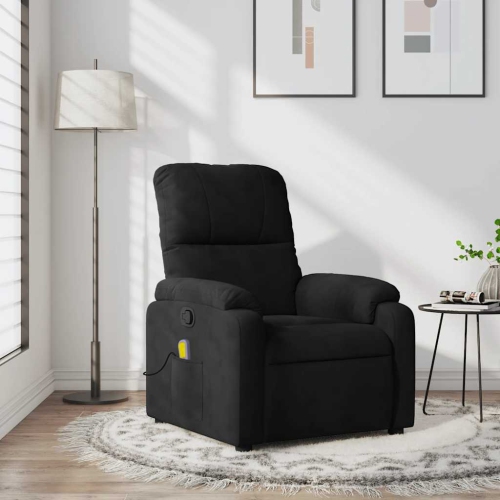 Fauteuil de massage inclinable en microfibre noire de vidaXL